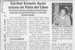 Escritor Ernesto Ayala estuvo en Feria del Libro  [artículo]