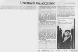 Una novela que sorprende  [artículo] Marino Muñoz Lagos