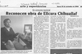 Reconocen obra de Elicura Chihuailaf  [artículo]