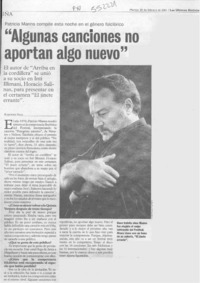 "Algunas canciones no aportan algo nuevo"  [artículo] Alejandra Valle