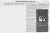 Cuentistas de diversa factura  [artículo] Marino Muñoz Lagos