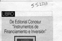 De Editorial Conosur "Instrumentos de financiamiento e inversión"  [artículo]
