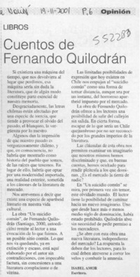 Cuentos de Fernando Quilodrán  [artículo] Isbael Amor