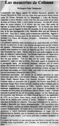 Las memorias de Coloane