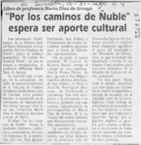 "Por los caminos de Ñuble" espera ser aporte cultural  [artículo]