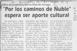 "Por los caminos de Ñuble" espera ser aporte cultural  [artículo]