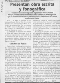 Presentan obra escrita y fonográfica  [artículo]