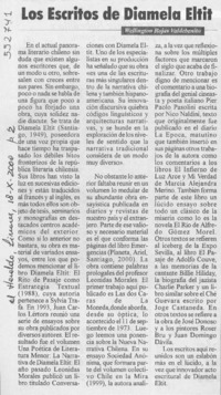 Los escritos de Diamela Eltit  [artículo] Wellington Rojas Valdebenito