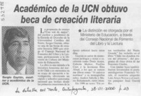 Académico de la UCN obtuvo beca de creación literaria  [artículo]