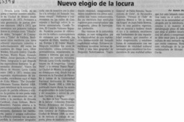 Nuevo elogio de la locura  [artículo] Ramón Riquelme