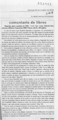 "Rugendas pintor romántico de Chile"  [artículo] Antonio Rojas Gómez