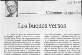 Los buenos versos  [artículo] Marino Muñoz Lagos
