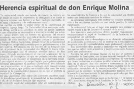 Herencia espiritual de don Enrique Molina  [artículo]