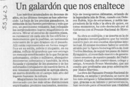 Un galardón que nos enaltece  [artículo]