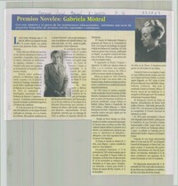 Premios nóveles, Gabriela Mistral