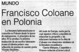 Francisco Coloane en Polonia