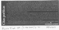 Citas poéticas  [artículo] Alejandro Lavquen