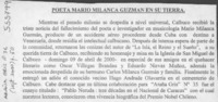 Poeta Mario Milanca Guzmán en su tierra  [artículo]