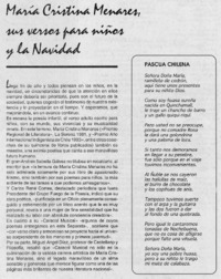 María Cristina Menares, sus versos para niños y la navidad