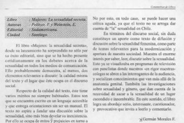 Mujeres, la sexualidad secreta  [artículo] Germán Morales F.