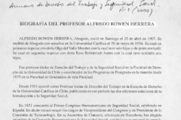Biografía del profesor Alfredo Bowen Herrera  [artículo]