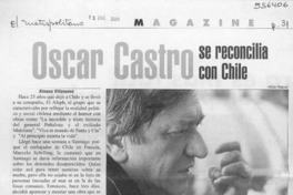 Oscar Castro se reconcilia con Chile  [artículo] Ximena Villanueva