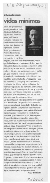 Vidas mínimas  [artículo] Pilar Hurtado