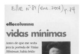 Vidas mínimas  [artículo] Pilar Hurtado