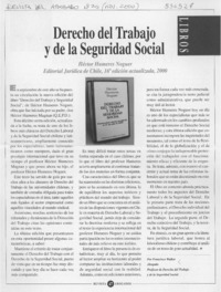 Derecho del Trabajo y de la Seguridad Social  [artículo] Francisco Walker