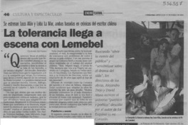 La tolerancia llega a escena con Lemebel  [artículo] Claudio Aguilera