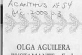 Olga Aguilera Bustamante, "En la tierra que habito"  [artículo] José Vargas Badilla