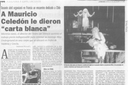 A Mauricio Celedón le dieron "carta blanca"  [artículo] Leopoldo Pulgar I.