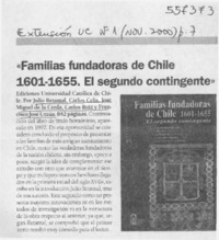 "Familias fundadoras de Chile 1601-1655. El segundo contingente"  [artículo]