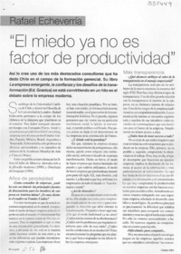 "El miedo ya no es factor de productividad"  [artículo]