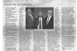 Pauta de la nostalgia  [artículo] Enrique Ramírez Capello