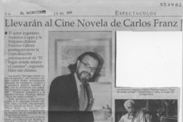 Llevarán al cine novela de Carlos Franz  [artículo]