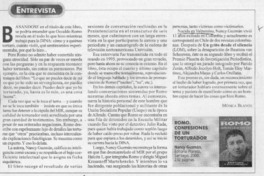 Romo, confesiones de un torturador  [artículo] Mónica Blanco