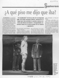 ¿A qué piso me dijo que iba?  [artículo]