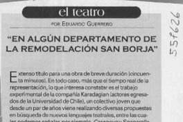 "En algún departamento de la remodelación San Borja"  [artículo] Roberto Guerrero