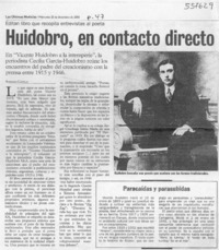 Huidobro, en contacto directo
