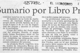 Cierran sumario por libro prohibido  [artículo]