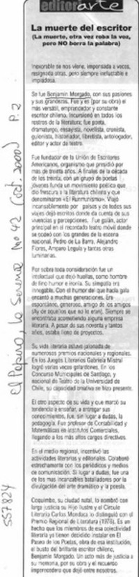 La Muerte del escritor  [artículo]