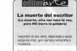 La Muerte del escritor  [artículo]