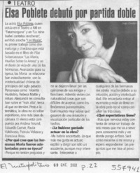 Elsa Poblete debutó por partida doble  [artículo]