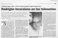 Radrigán incursiona en las teleseries  [artículo] Estela Cabezas