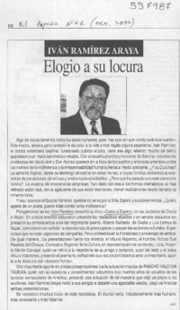 Elogio a su locura  [artículo] J. G. R.