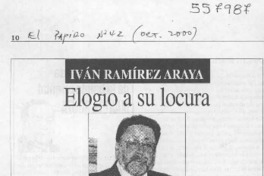 Elogio a su locura  [artículo] J. G. R.