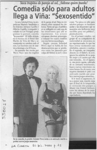 Comedia sólo para adultos llega a Viña, "Sexosentido"  [artículo]