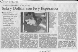 Sola y dolida, con fe y esperanza  [artículo] Pedro Labra Herrera