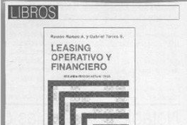 Leasing operativo y financiero  [artículo]